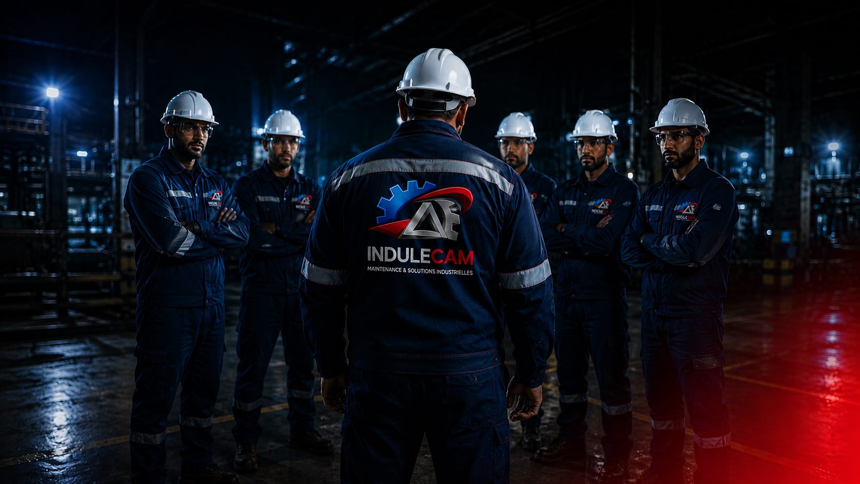 Équipe technique INDULECAM sur un site industriel