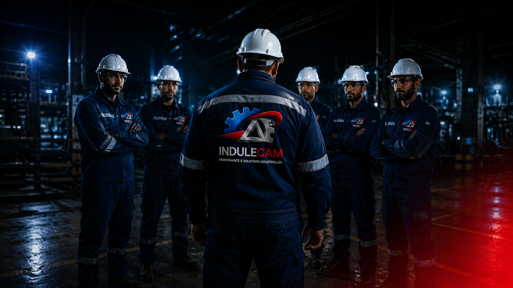 Équipe technique INDULECAM sur un site industriel
