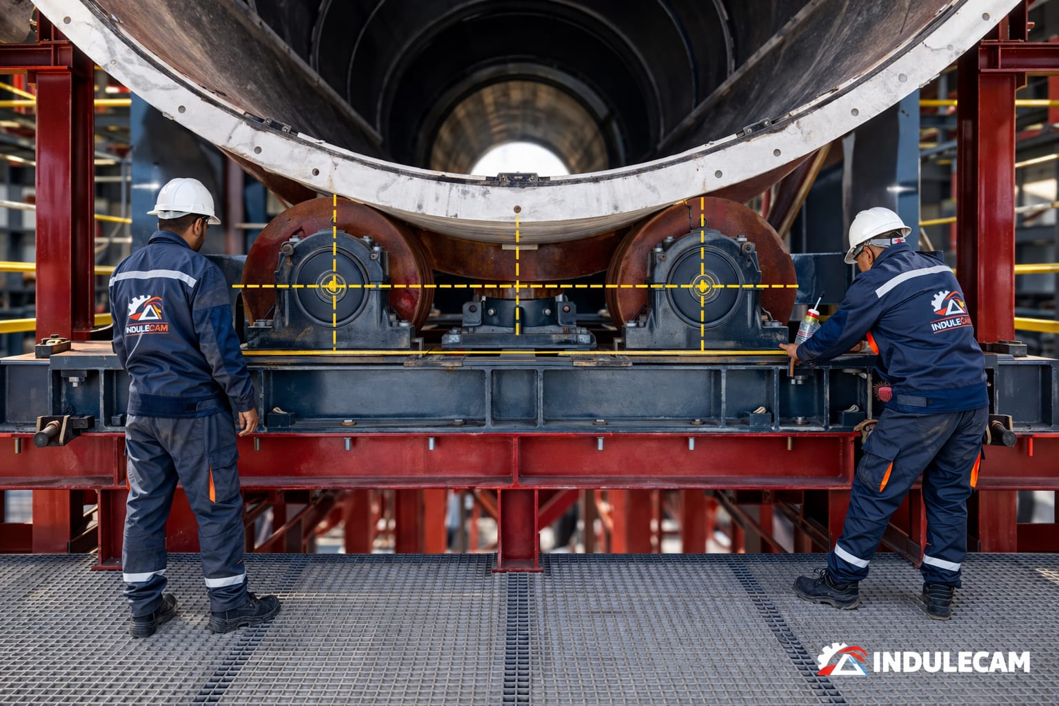 Contrôle de l’alignement des galets porteurs de la ligne TSP03